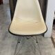 Fibreglass chair with skai vinyl, DSR Eiffel, off-white, Eames, Herman Miller.