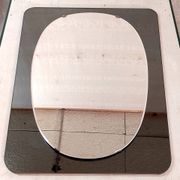 Smoked glass and white designed mirror with a freeform irregular shape - 1960s/70s