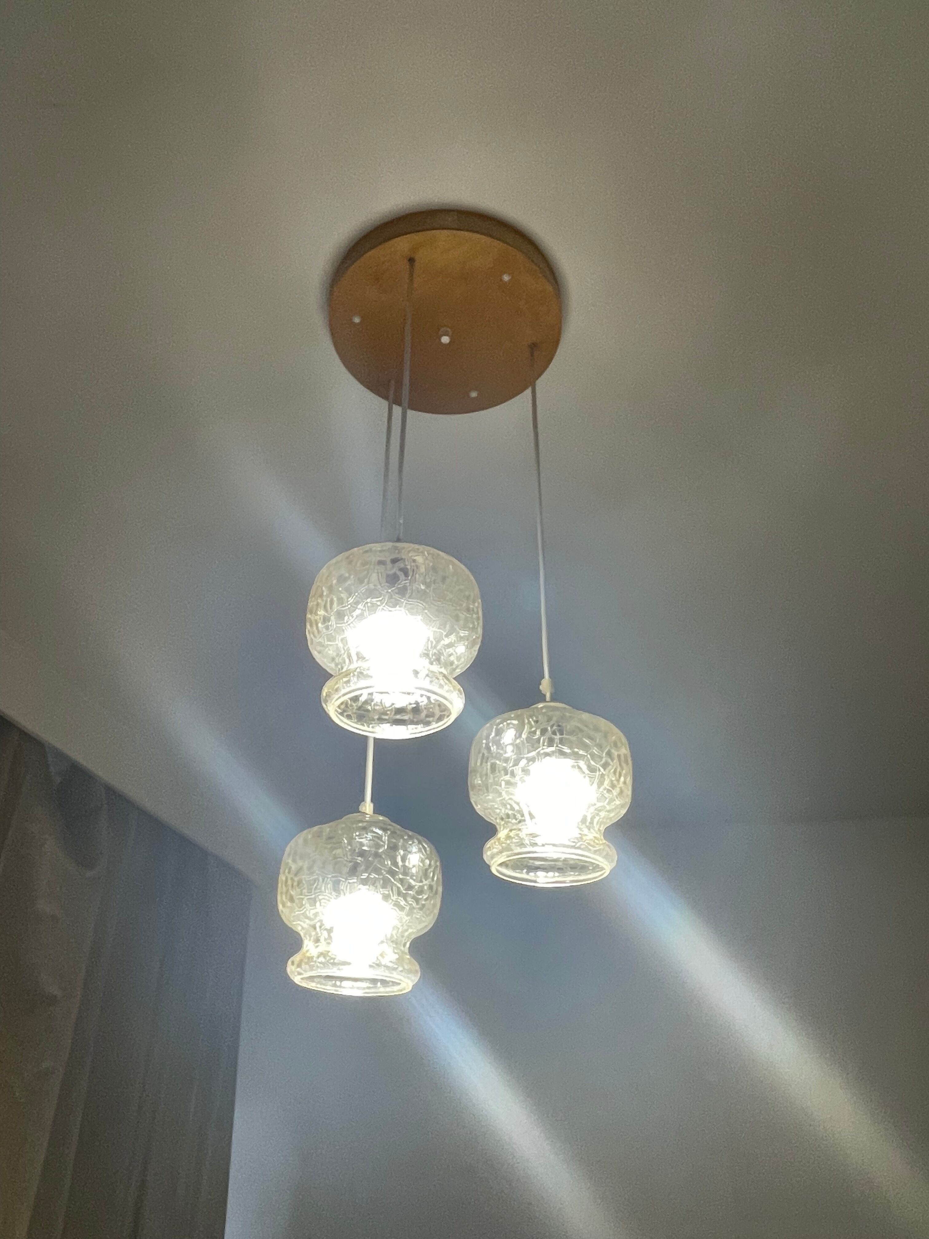 Suspension with three glass globes from the 1980s