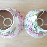 Pair of Lilac fabric lampshades