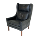Fauteuil en cuir et palissandre Danemark 1960