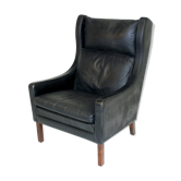 Fauteuil en cuir et palissandre Danemark 1960