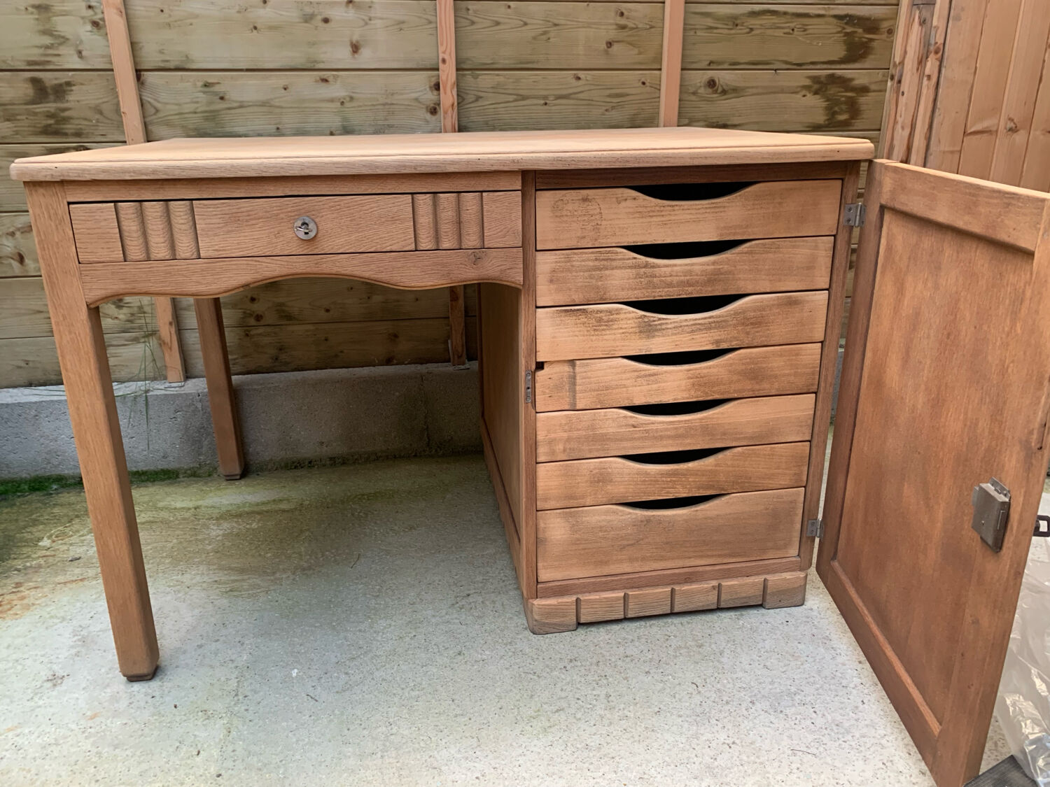 Solid oak Art Deco desk