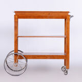 Restored ArtDeco Walnut Trolley, Revived Polish, France, 1920s