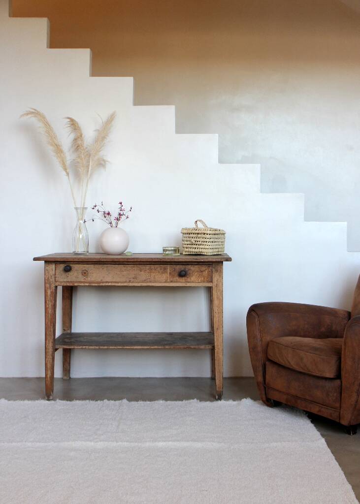 Handmade recycled cotton rug - hand-woven - 90 x 150 cm