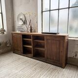 XL oak workshop sideboard with sliding doors from 1900