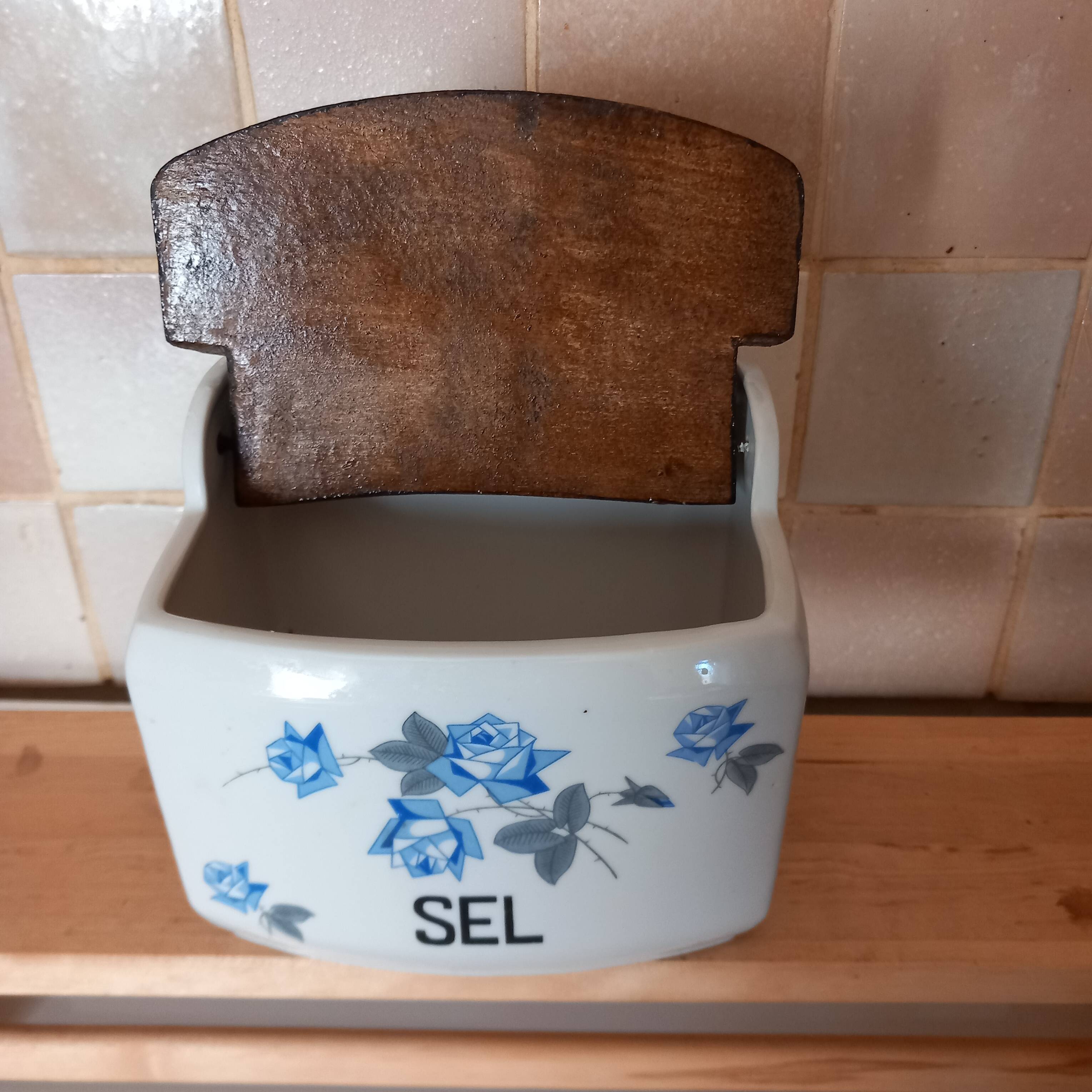 Vintage wall salt box
