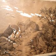 Large landscape painting, mixed media, 19th century