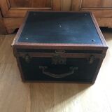 Old square travel trunk J Penet