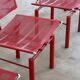 Set of 4 postmodern '8600' chairs in red by Hans Ulrich Bitsch for Kusch & Co.