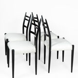 Set of 6 dining black & white bouclé chairs by D. Gomme for G Plan, 1950