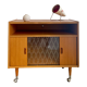 Meuble bar vintage sur roulettes