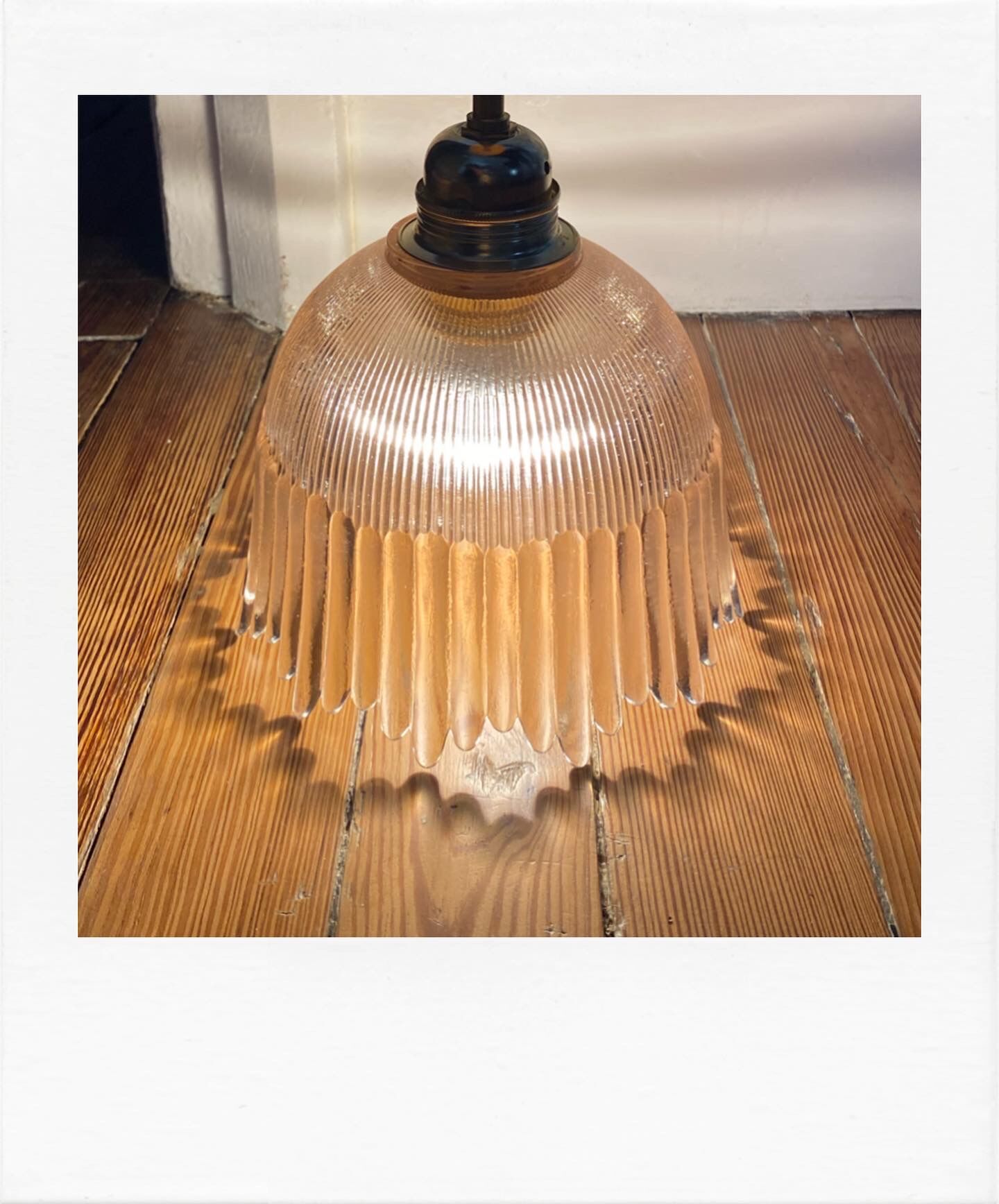 Brass and glass hanging lamp