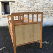 Lit enfant en bois pied compas