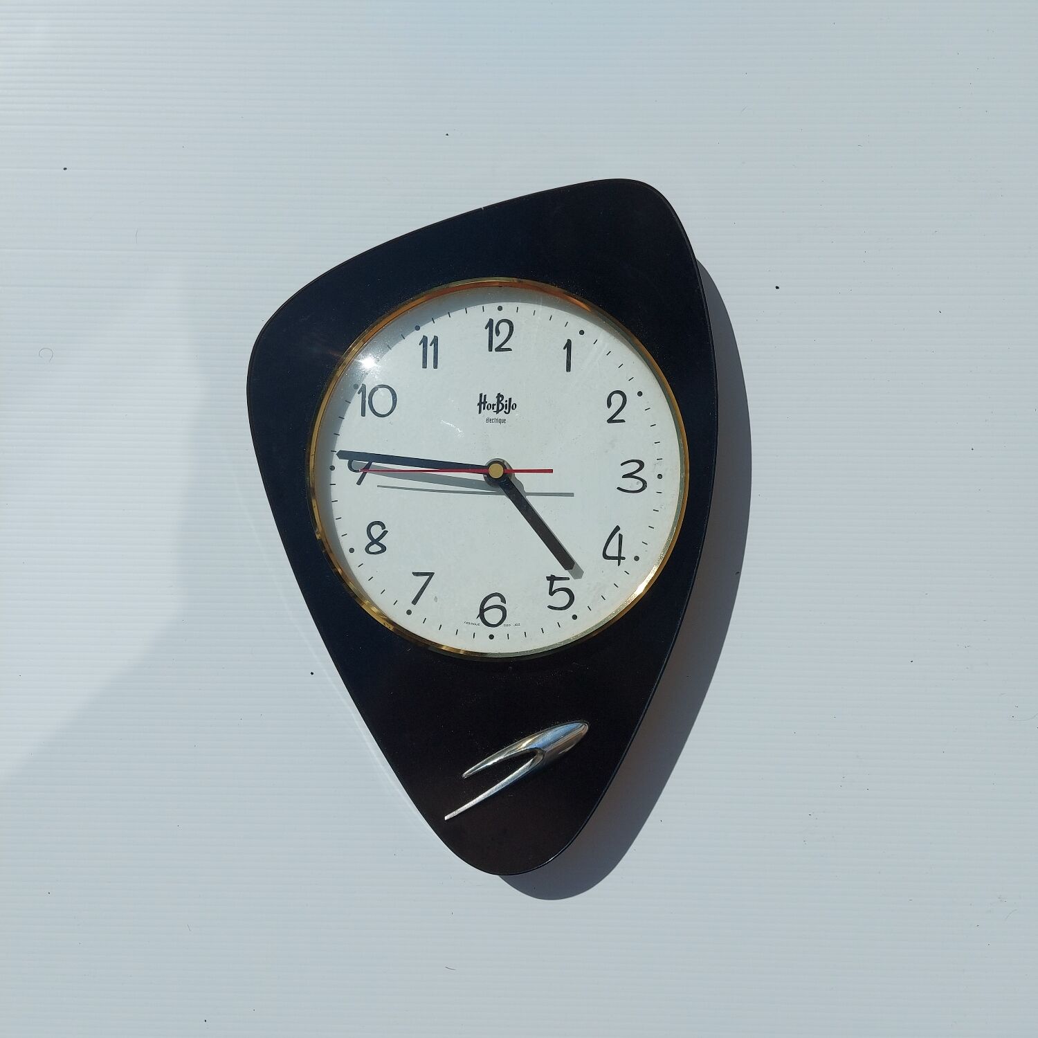 Vintage rare black formica clock Horbijo
