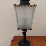 Arlus lamp in black metal, brass and glass circa 1950