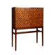 Vintage 20thc italian dry bar cabinet with 'woven' front decor on stand