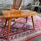 Vintage Scandinavian style teak coffee table with compass legs and glass top - 60s