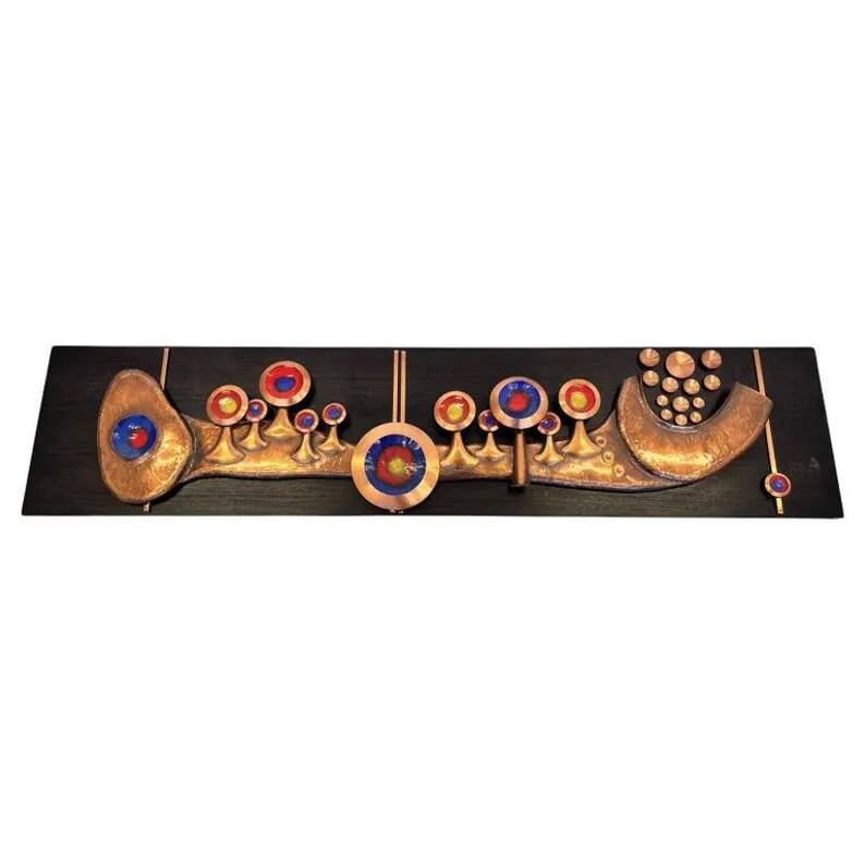 Monumental Unique Midcentury Brass / Copper Wall Sculpture, Germany, 1970s