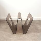 Michel Dumas smoked plexiglass magazine rack
