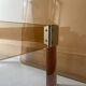 Square coffee table in smoked brown plexiglass and chrome, 1970s design