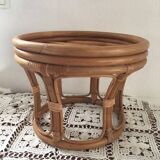 Pouf  rotin vintage