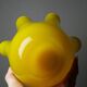Fazzoletto vase in blown Italian glass, yellow opaline lined, Murano 1960-70.