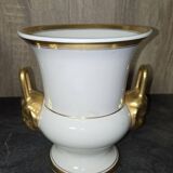 Cache-pot or decorative vase in white porcelain, Empire style.