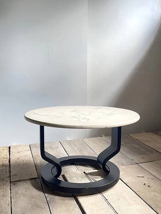 Table basse marmorino postmoderne suédoise, années 1980
