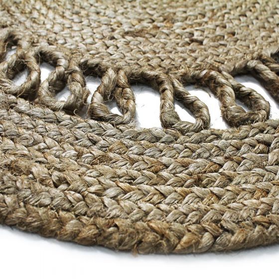 Round jute carpet wave 70 cm