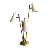 Italian three-headed brass lamp, 50s design