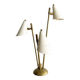 Italian three-headed brass lamp, 50s design