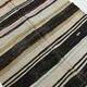 5x9 Cream & Brown Striped Handmade Vintage Kilim Rug, 147x264Cm