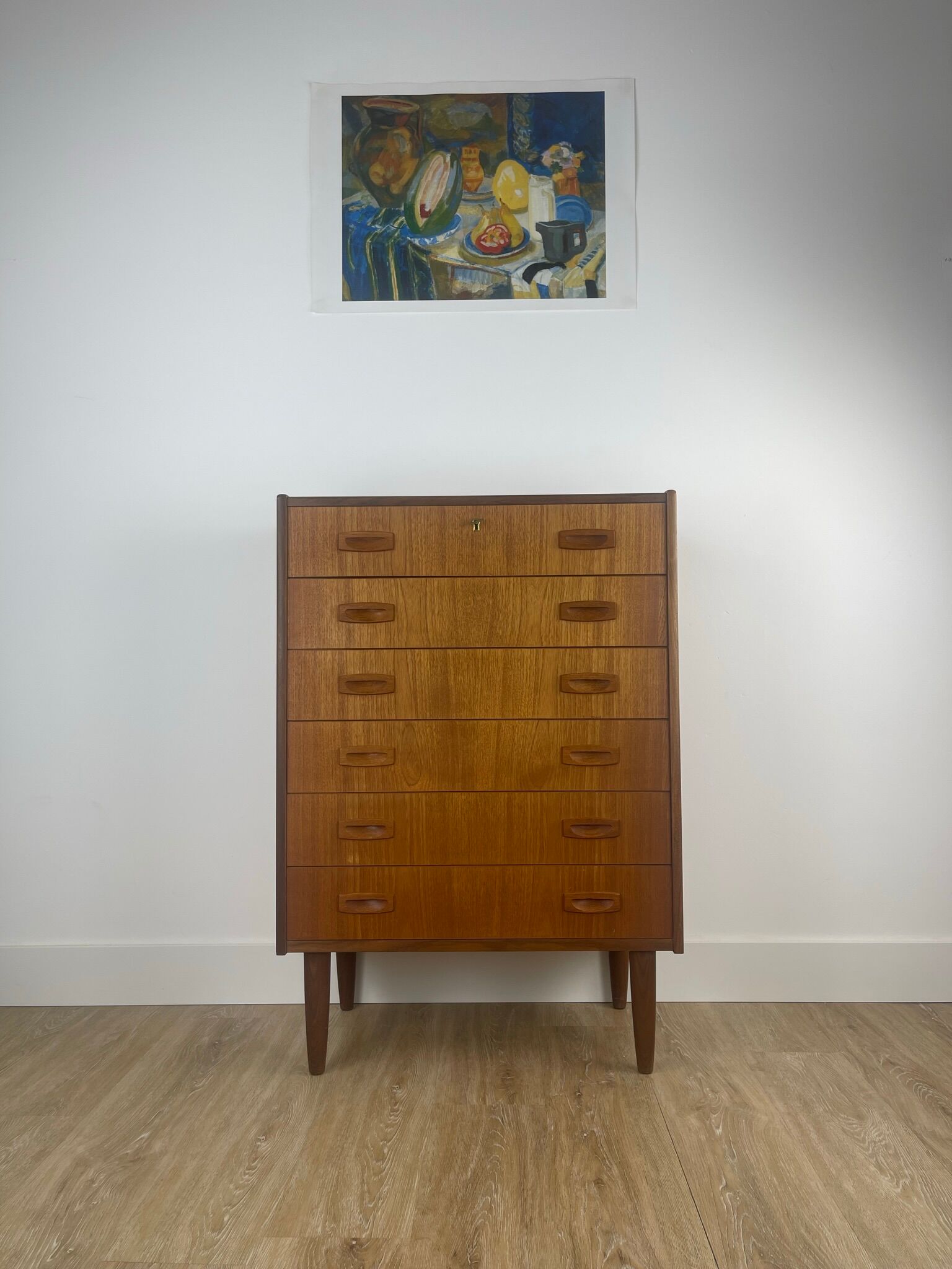 Teak chest of drawers