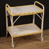 Italian service cart in wood and wicker