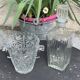 Whiskey carafe and ice bucket in transparent glass vintage 1960/70