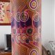 Vintage lamp of the years 70 faience and plasticized fabrics