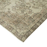 Handwoven antique anatolian beige carpet 205 cm x 286 cm