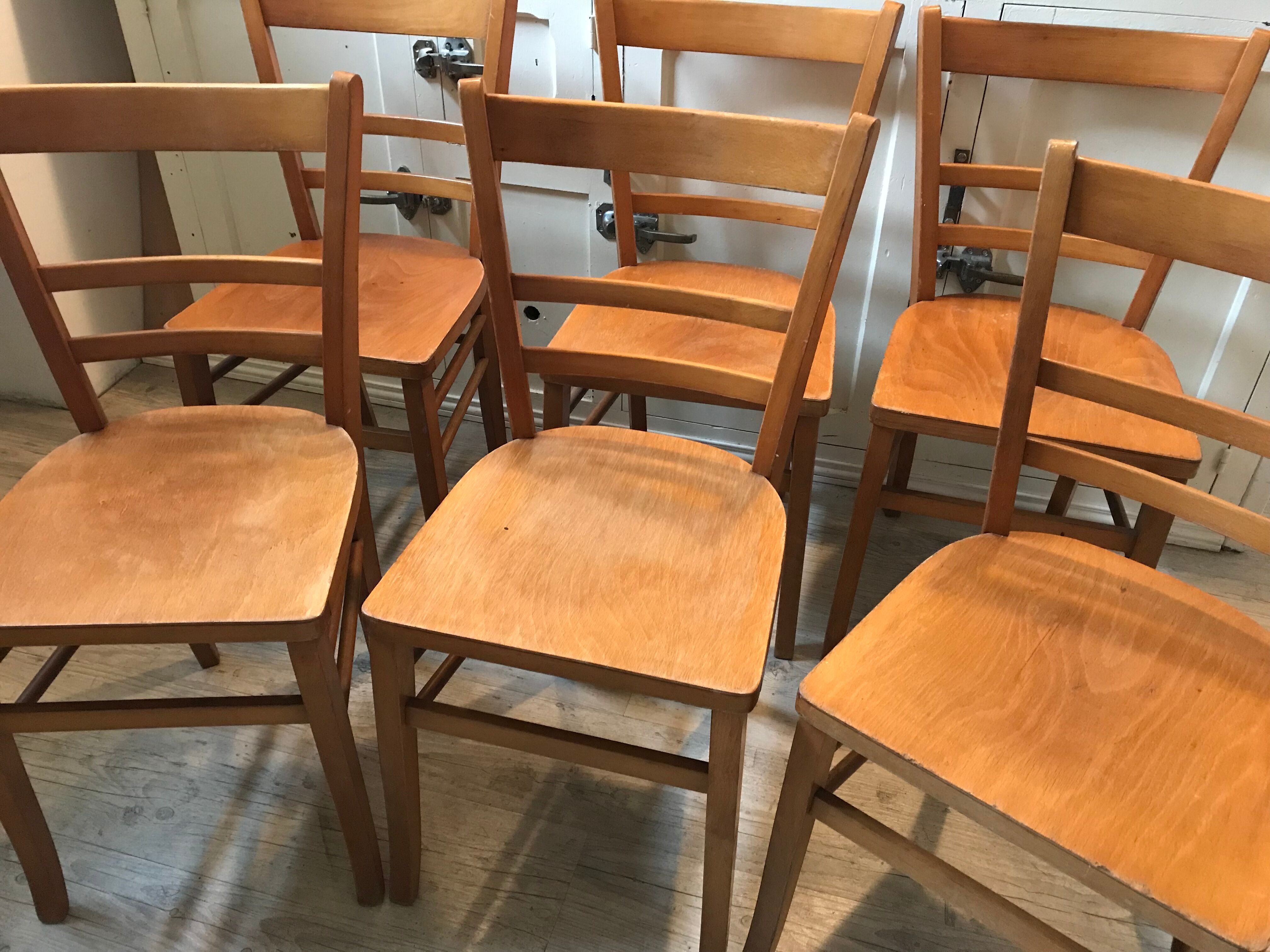 Lot of 12 vintage bistro chairs