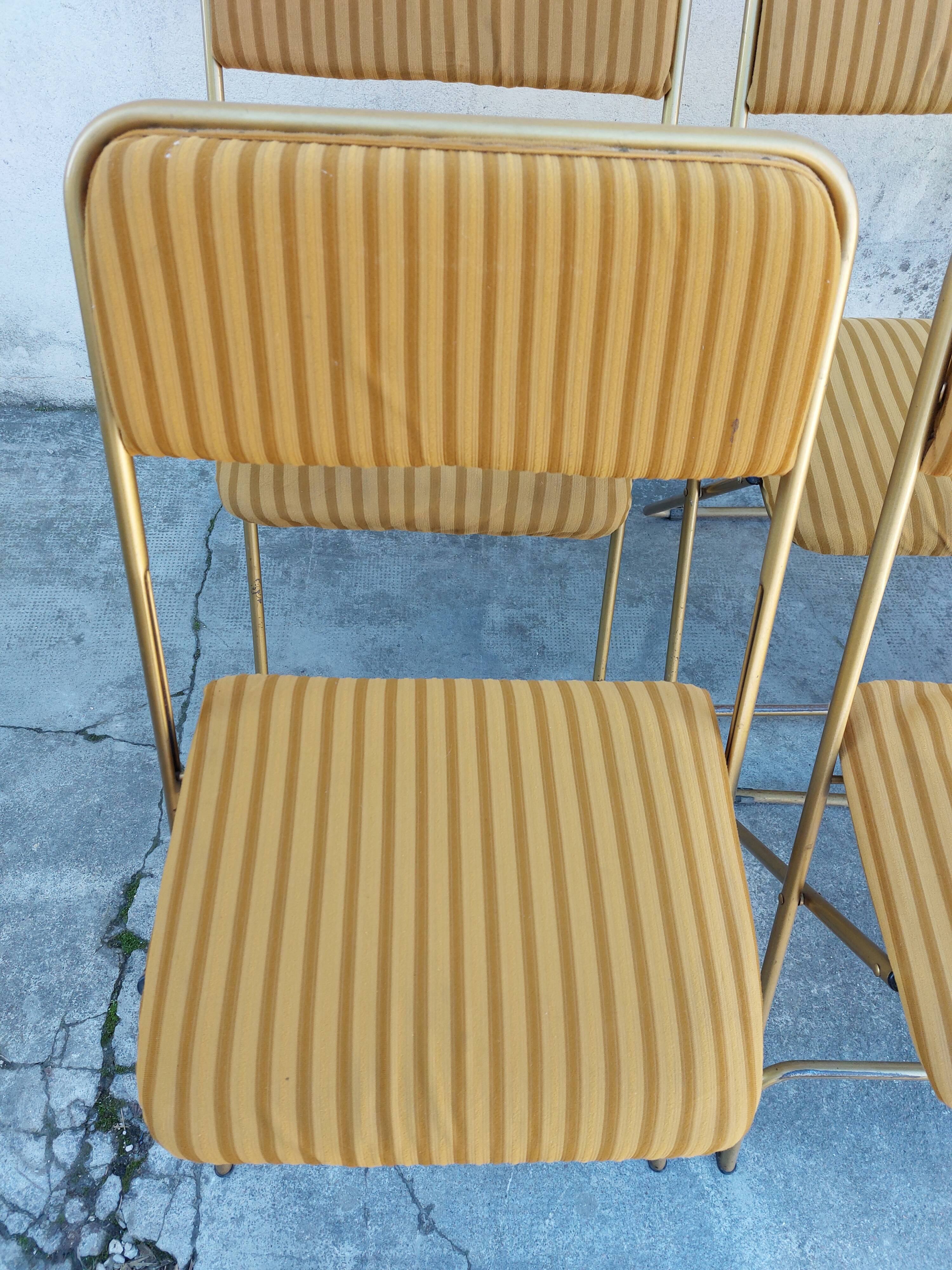 6 folding chairs Lafuma vintage 1970