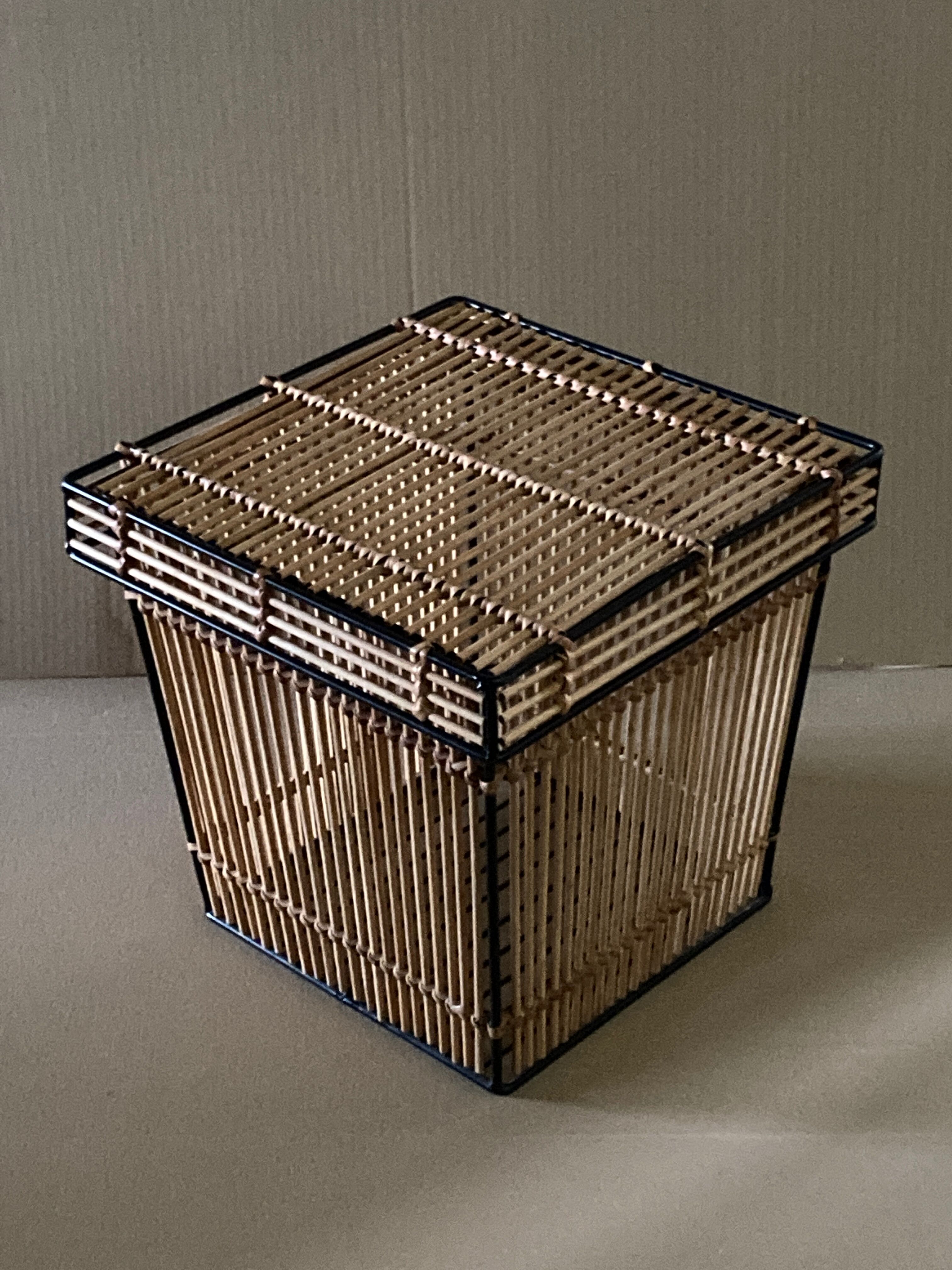 Boîtes ou paniers vintage en rotin et osier par Rohe Noordwolde, années 1960