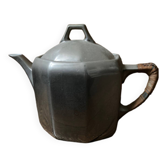 Théière en porcelaine et inox art deco