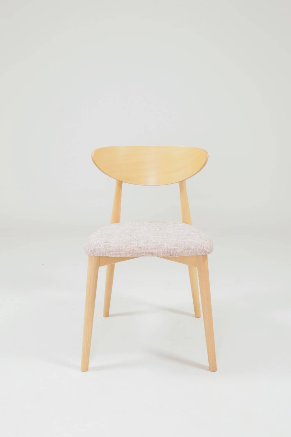 Dining Chairs Set of 6 Pink Soft Fabric Scandinavian design Natural wo