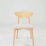 Dining Chairs Set of 6 Pink Soft Fabric Scandinavian design Natural wo