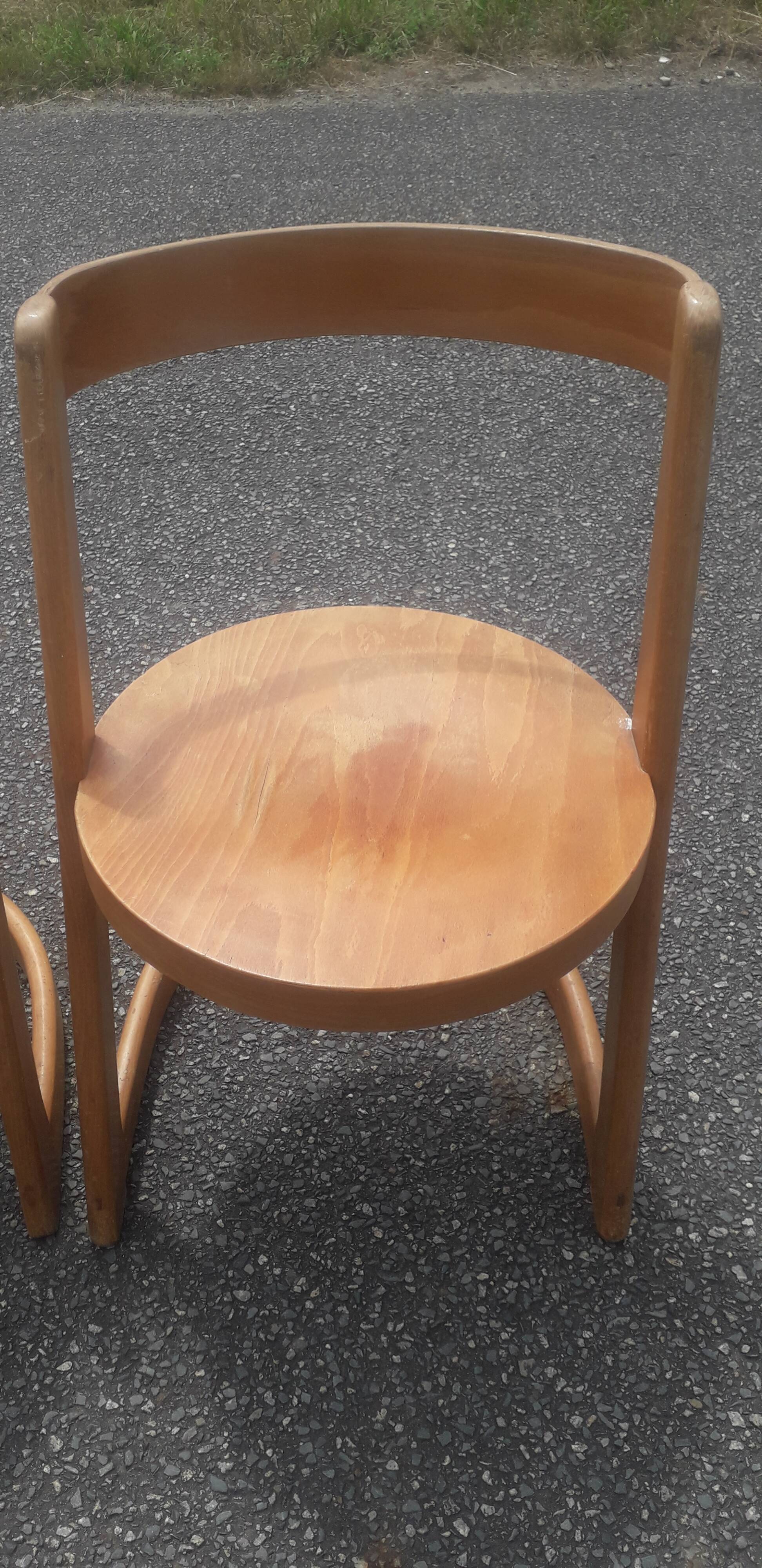 Suite de 6 chaises vintage Baumann modèle Halfa