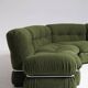 Vintage olive green modular sofa, Italy, 1970s