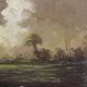 Peinture à l'huile sur toile représentant un paysage | Années 1950