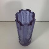 Italian Vintage Satinato Violet Murano Glass Vase, 1970s