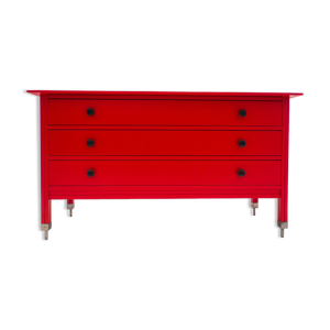Commode rouge du milieu du siècle