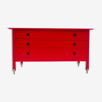 Mid century modern red chest of drawers